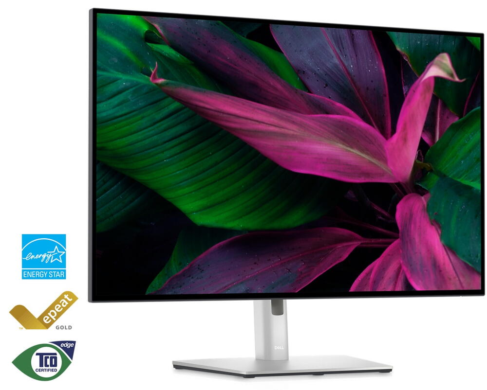 Imagine a monitorului Dell UltraSharp U3023E pe un fundal alb cu un peisaj colorat pe ecran.