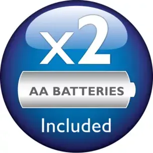 2 baterii Philips AA sunt incluse în ambalaj